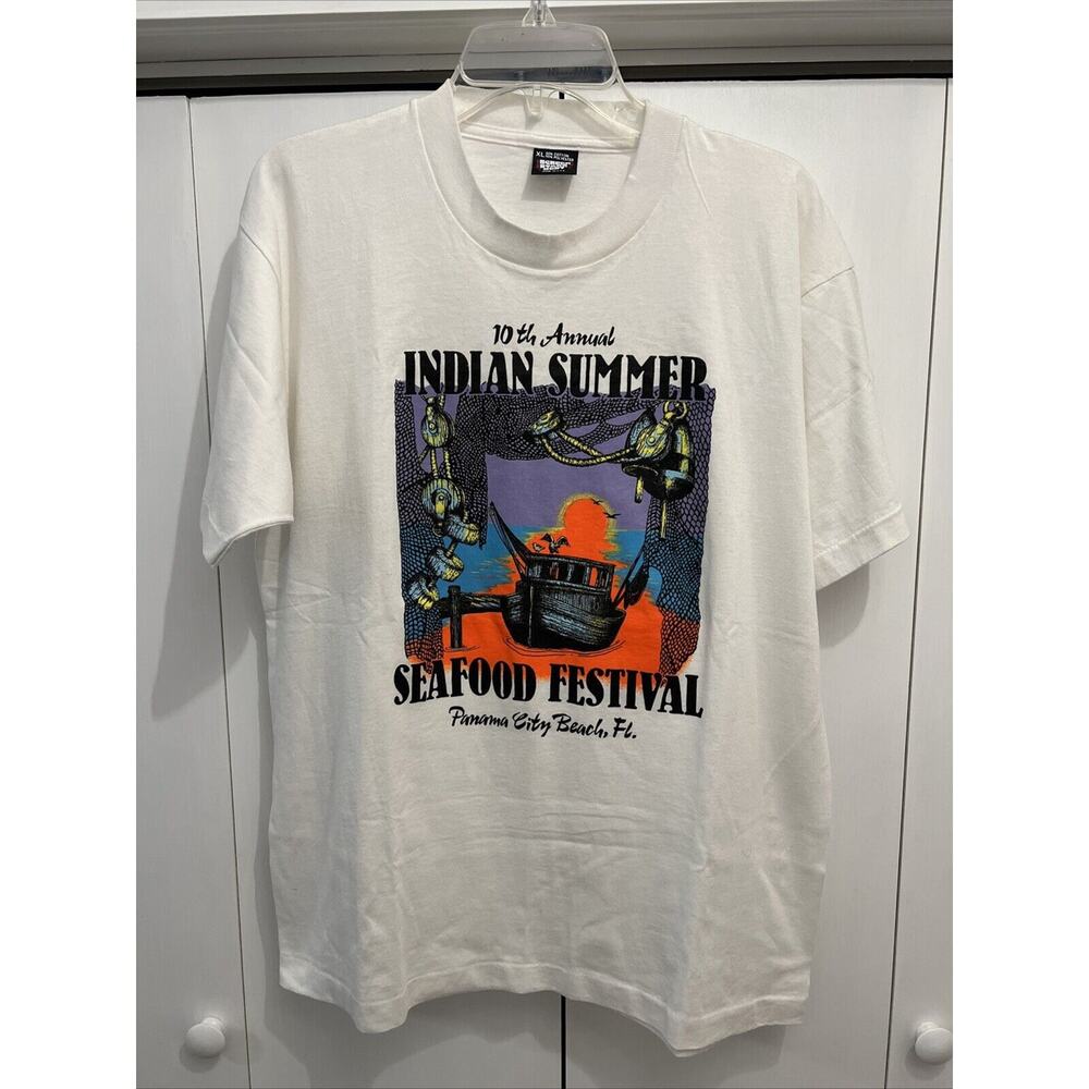 VTG T-Shirt Men’s Sz XL MADE IN USA, 10th Annual Indian Summer Seafood Festival